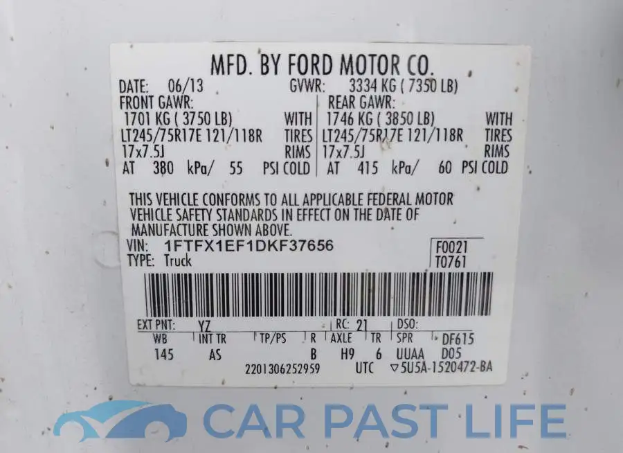 1FTFX1EF1DKF37656# 9