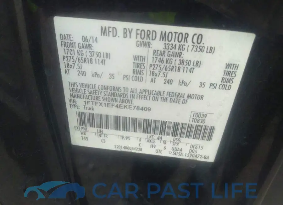 1FTFX1EF4EKE78409# 9