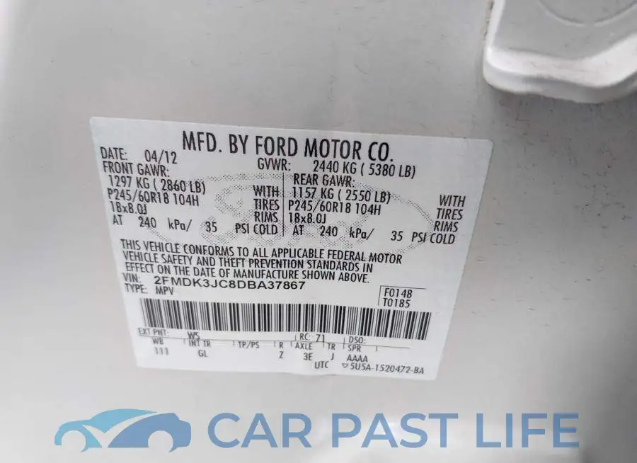 2FMDK3JC8DBA37867# 9