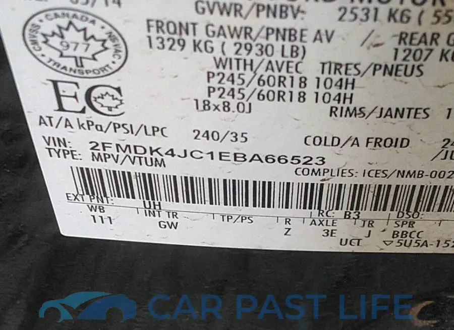 2FMDK4JC1EBA66523# 9