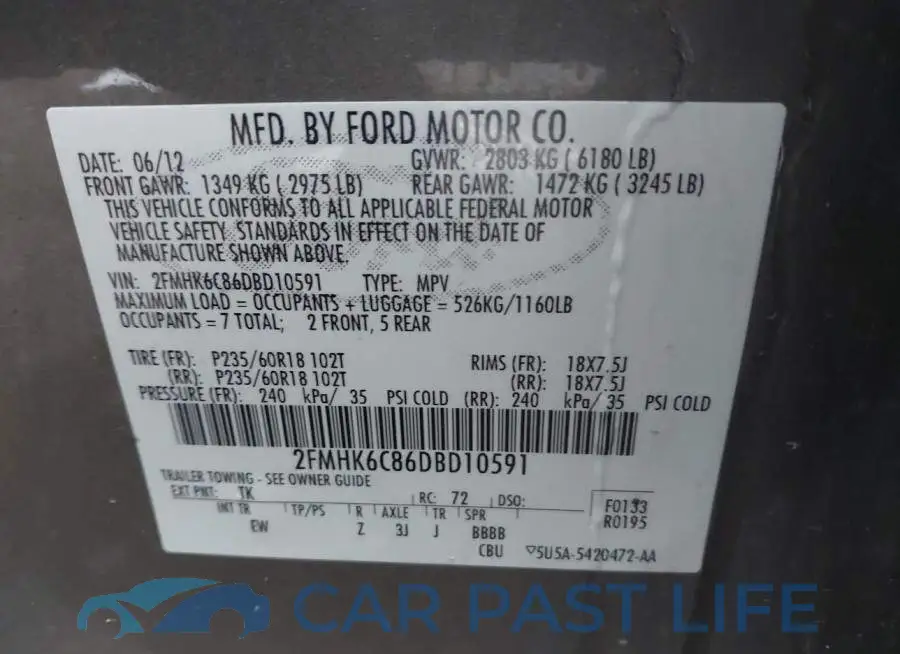 2FMHK6C86DBD10591# 9