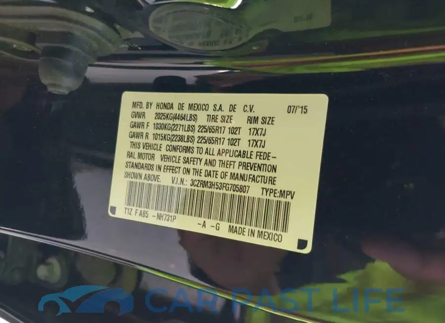3CZRM3H53FG705807# 9