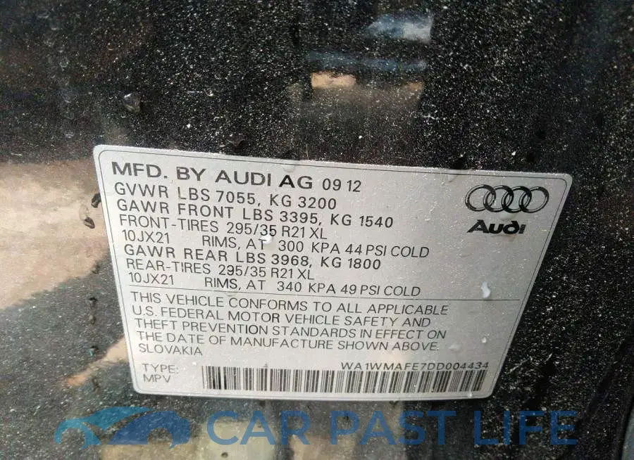 WA1WMAFE7DD004434# 9