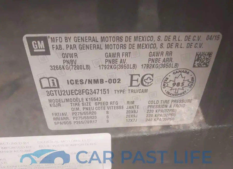 3GTU2UEC8FG347151# 9