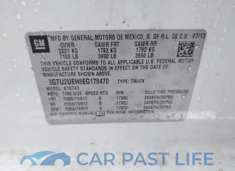 3GTU2UEH8EG178470# 9