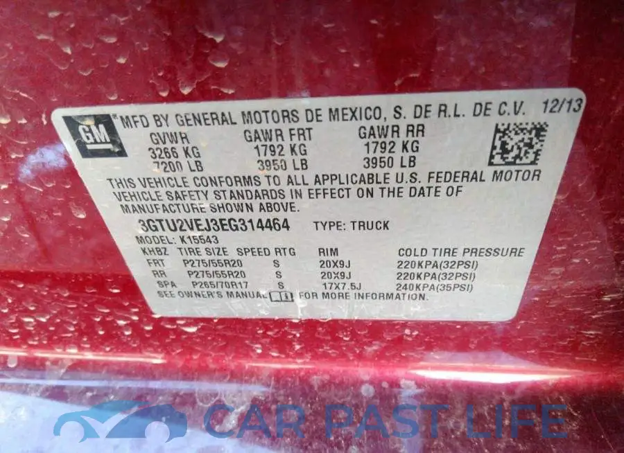 3GTU2VEJ3EG314464# 9