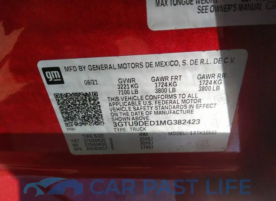 3GTU9DED1MG382423# 9