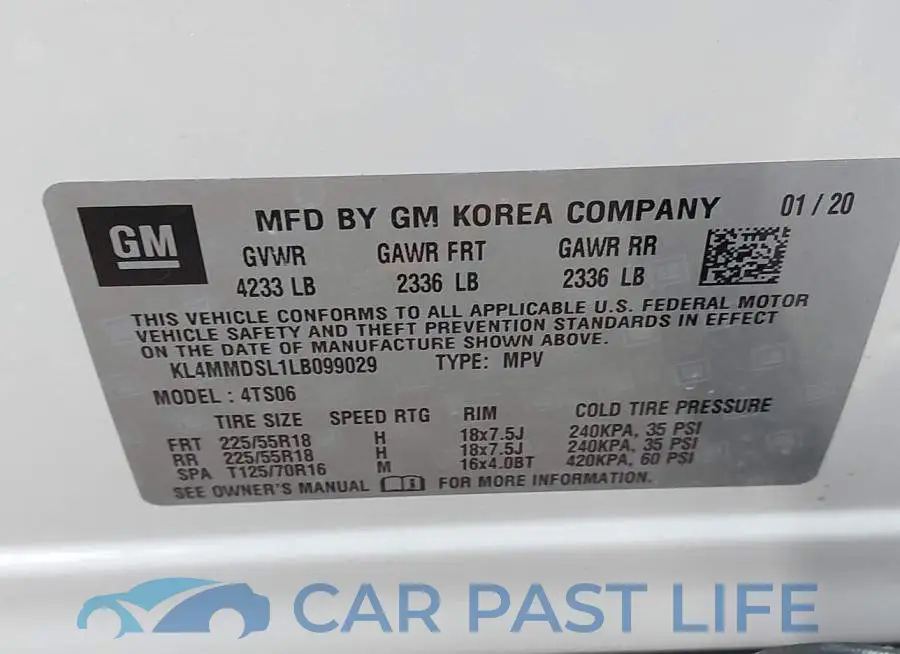 KL4MMDSL1LB099029# 9