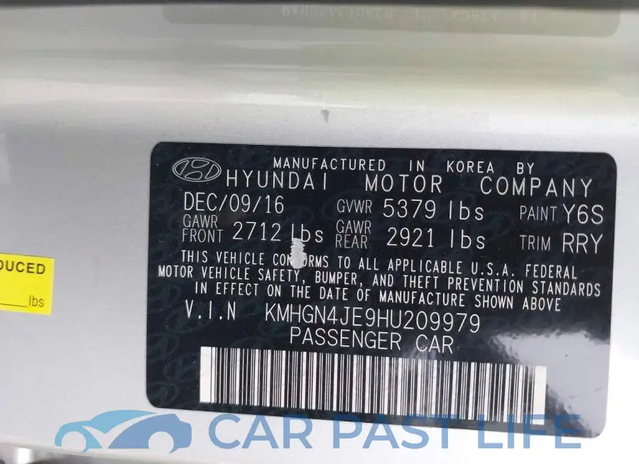KMHGN4JE9HU209979# 9