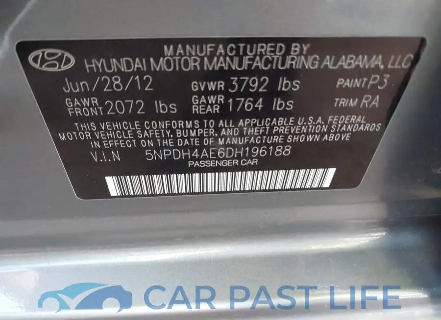 5NPDH4AE6DH196188# 9