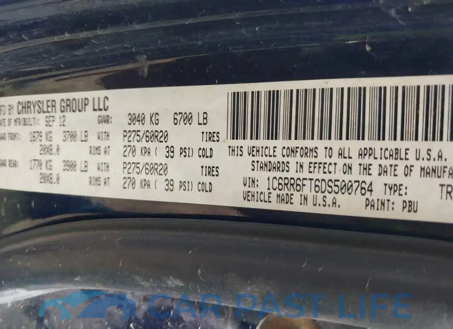 1C6RR6FT6DS500764# 9