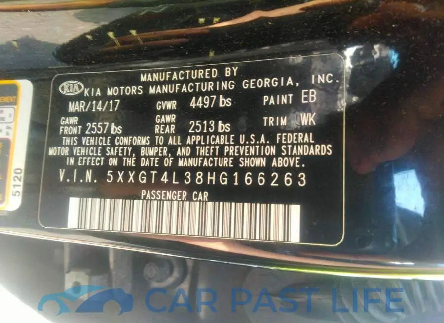 5XXGT4L38HG166263# 9