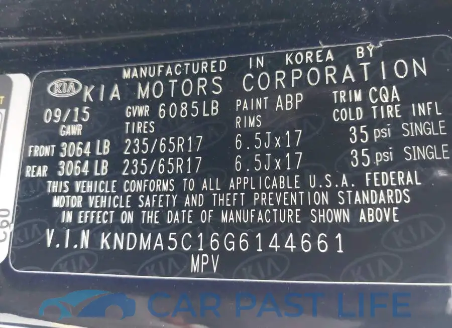 KNDMA5C16G6144661# 9