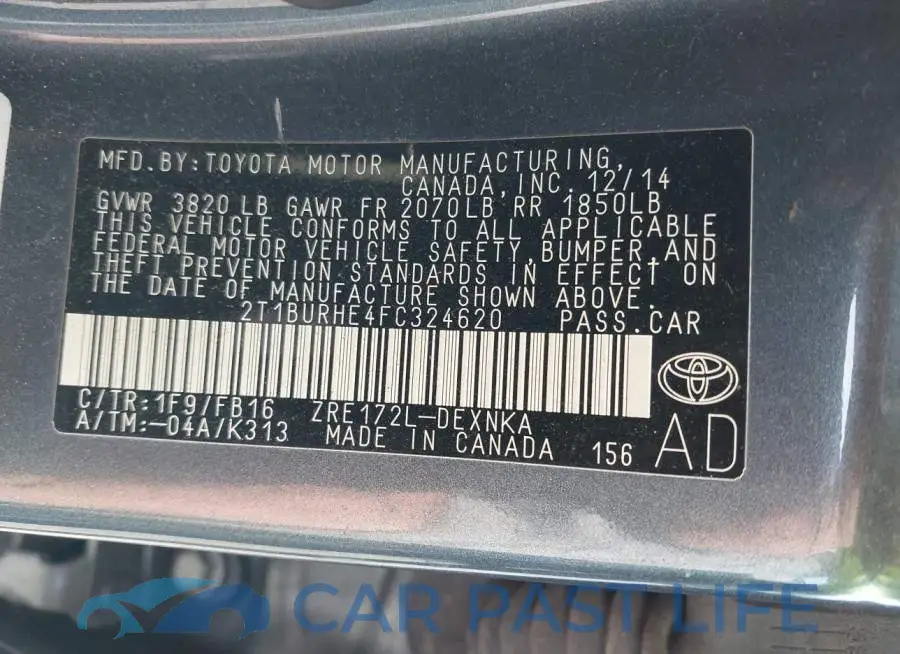 2T1BURHE4FC324620# 9