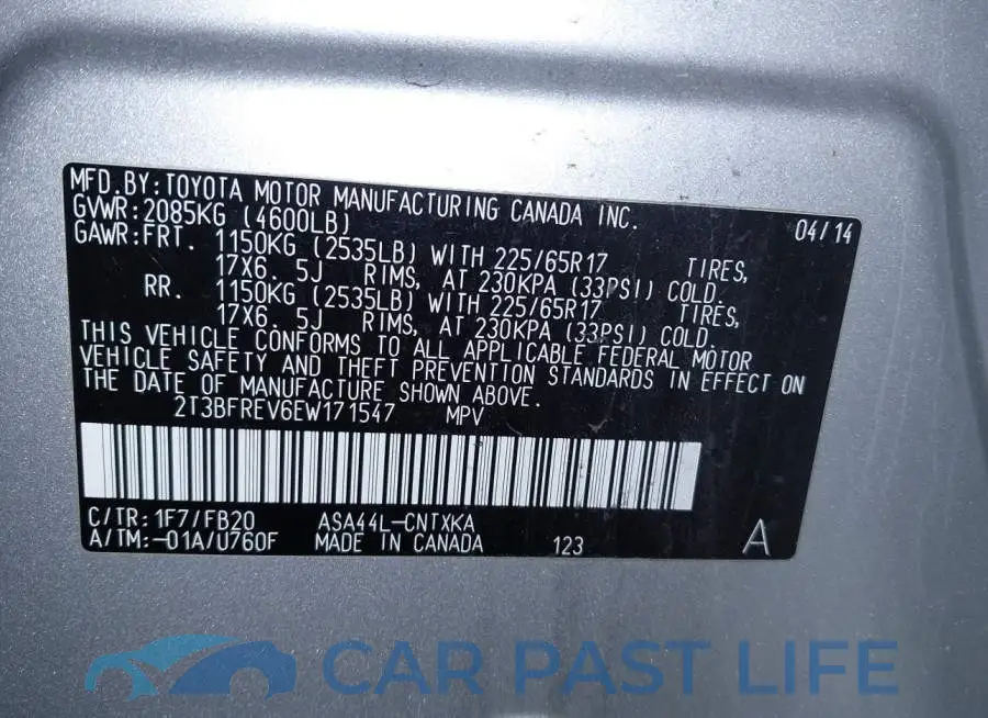 2T3BFREV6EW171547# 9