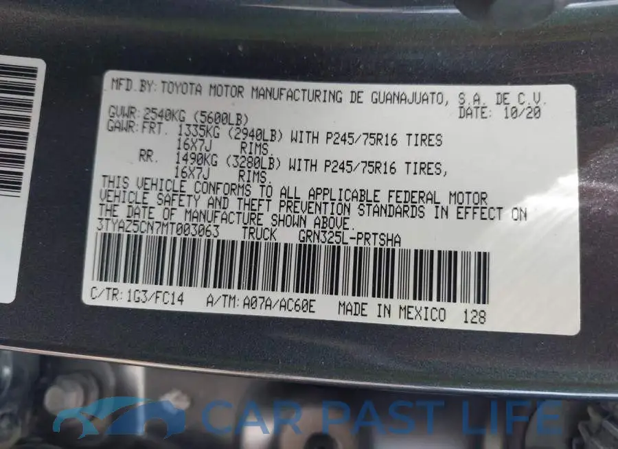 3TYAZ5CN7MT003063# 9