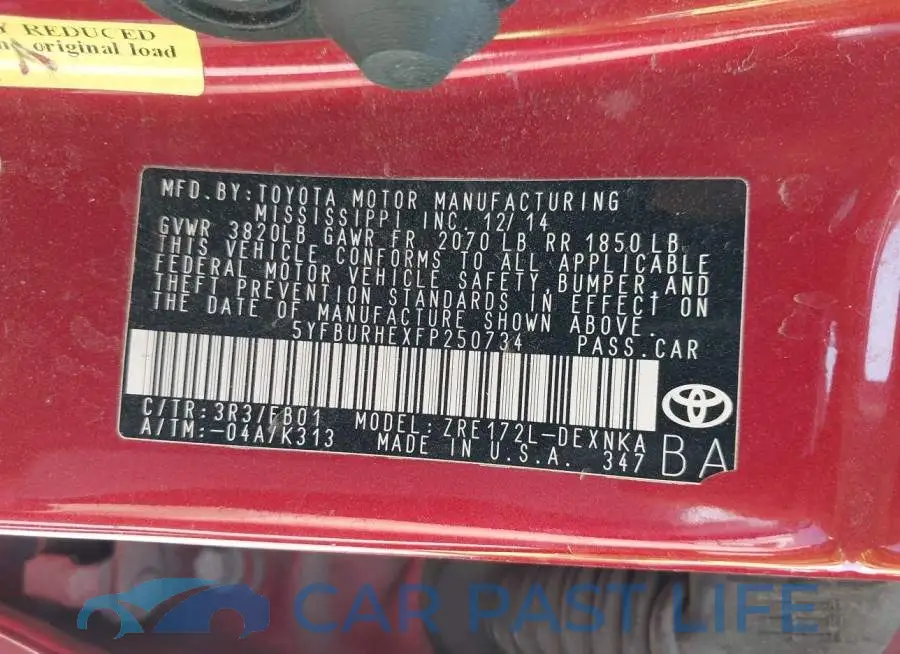 5YFBURHEXFP250734# 9