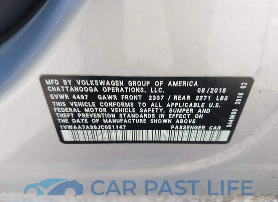 1VWAA7A38JC051147# 9