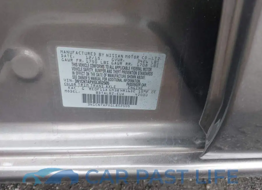 3N1CN7APXGL852505# 9