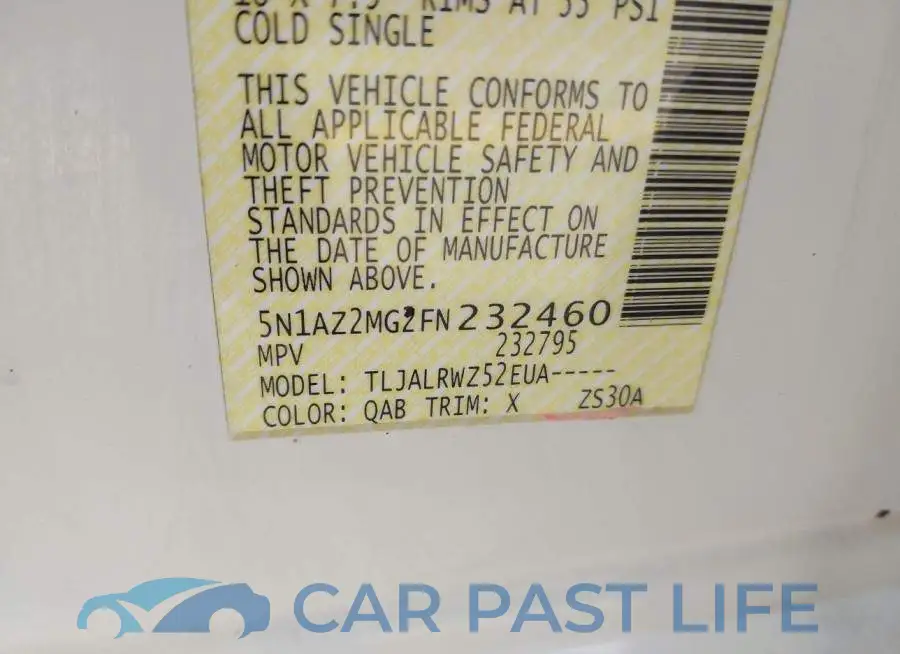 5N1AZ2MG2FN232460# 9