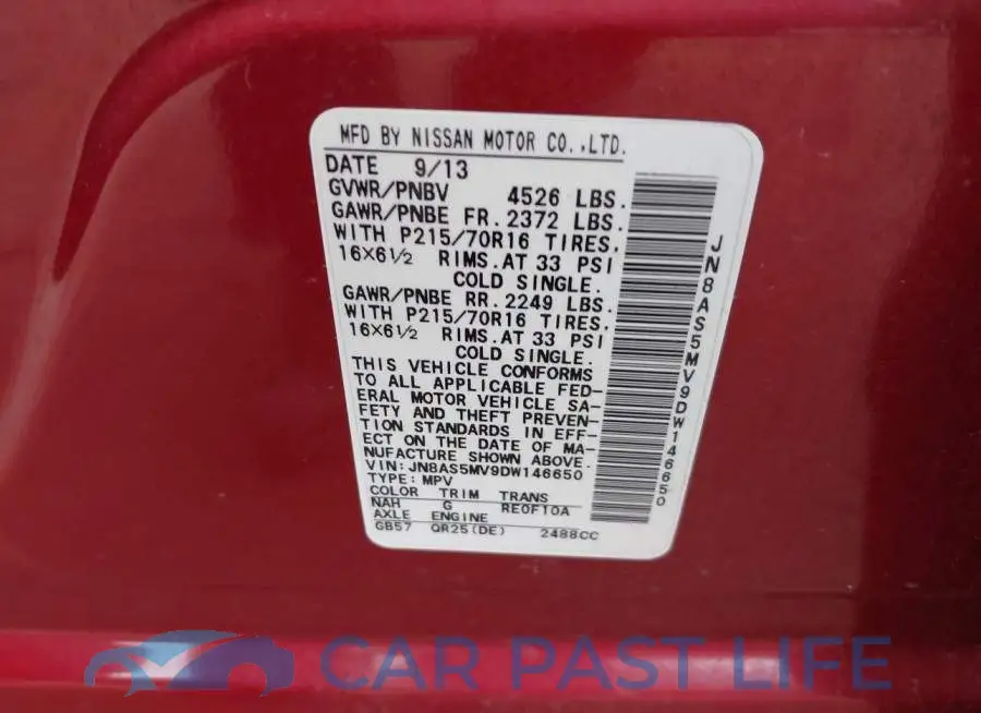 JN8AS5MV9DW146650# 9