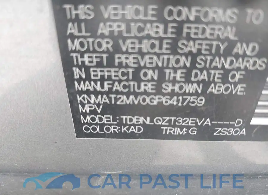 KNMAT2MV0GP641759# 9