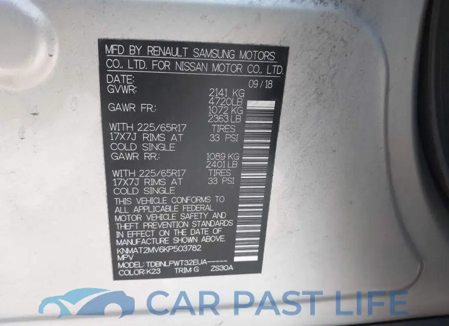 KNMAT2MV6KP503782# 9