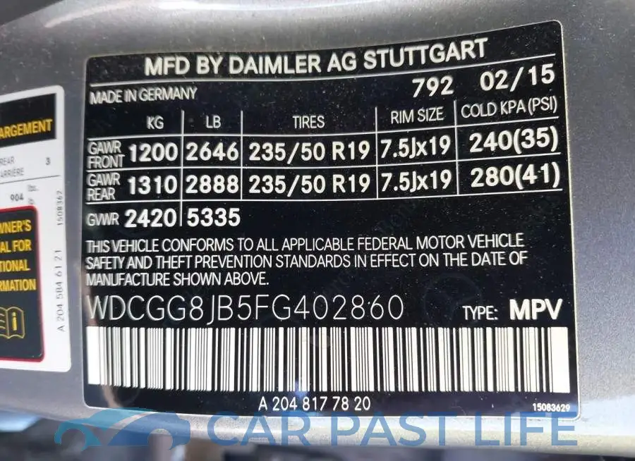 WDCGG8JB5FG402860# 9