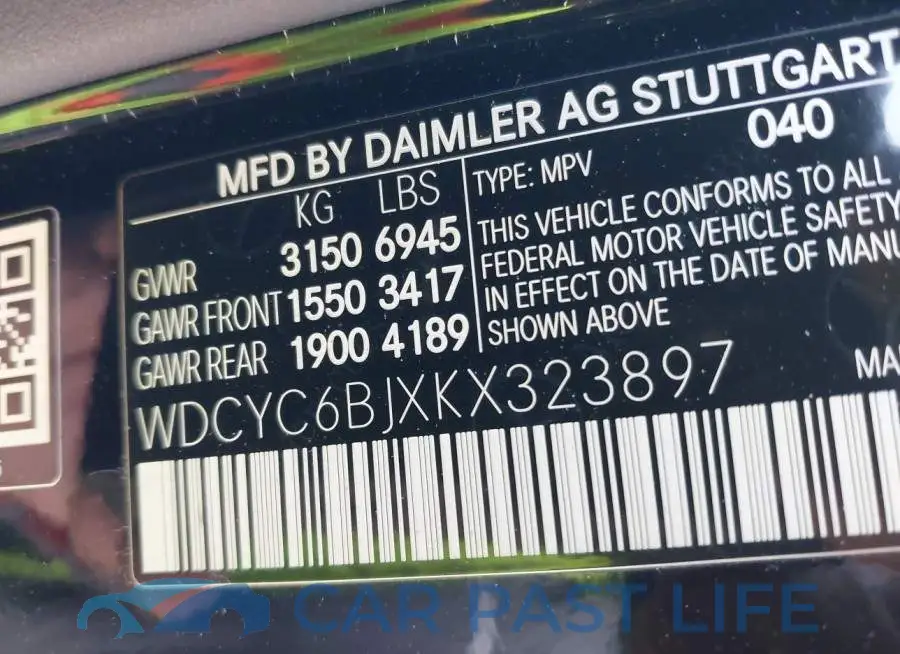 WDCYC6BJXKX323897# 9