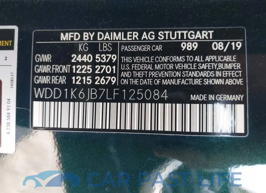WDD1K6JB7LF125084# 9