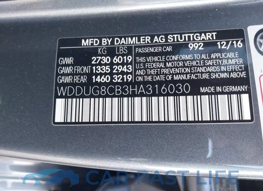 WDDUG8CB3HA316030# 9