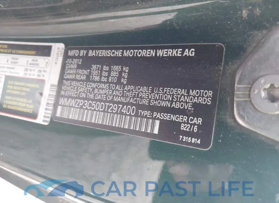 WMWZP3C50DT297400# 9