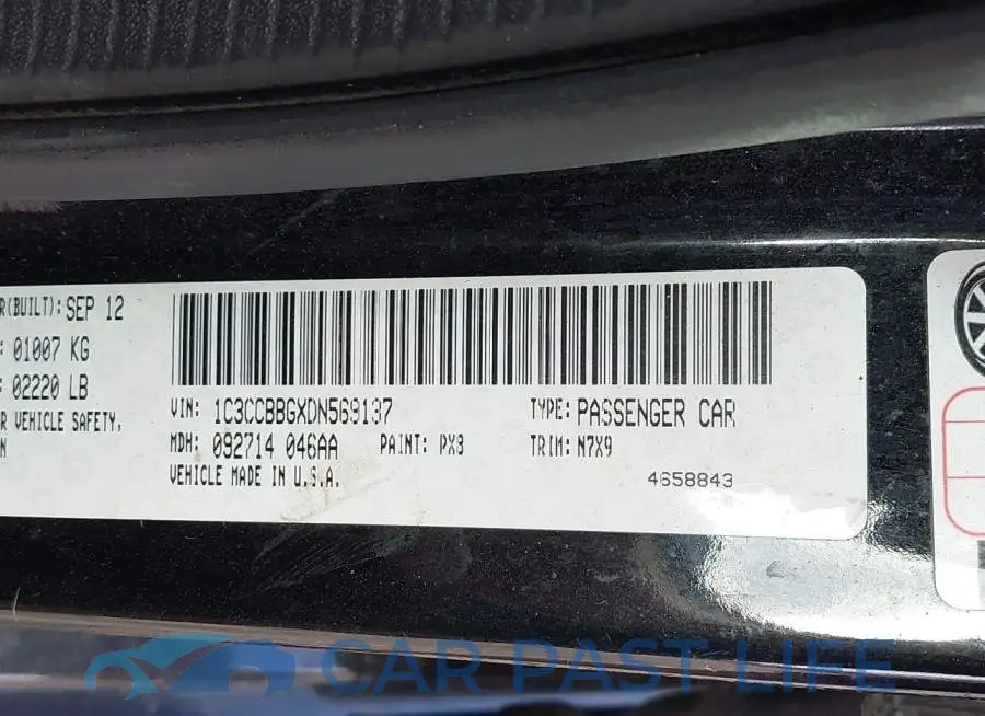 1C3CCBBGXDN569137# 9
