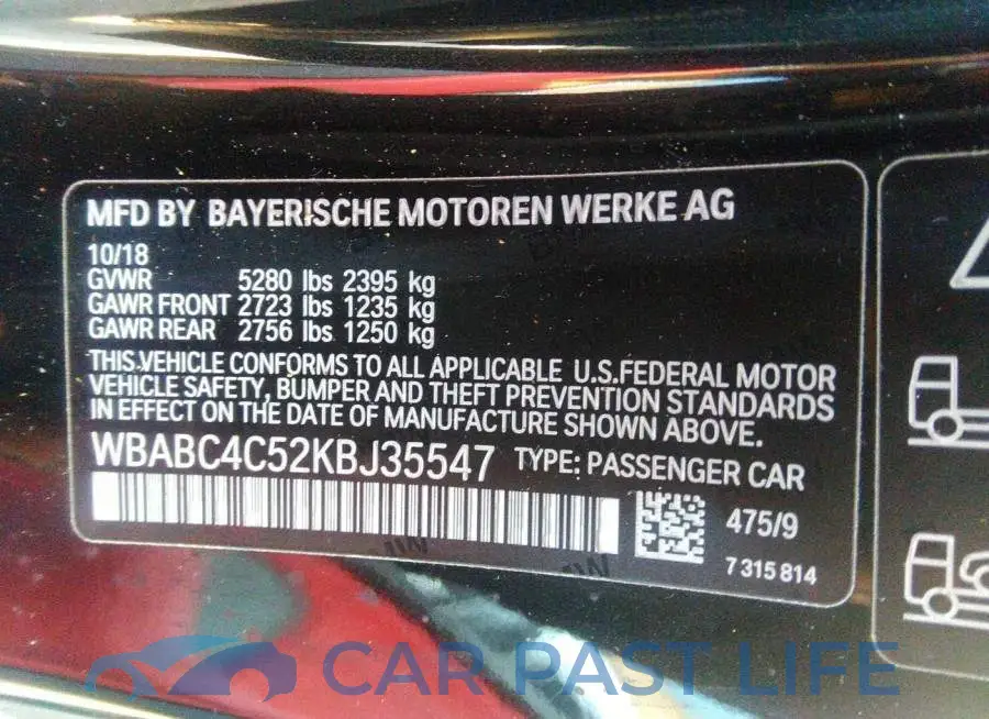 WBABC4C52KBJ35547# 9