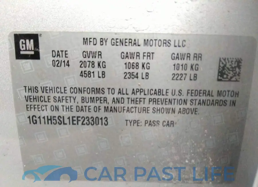 1G11H5SL1EF233013# 9