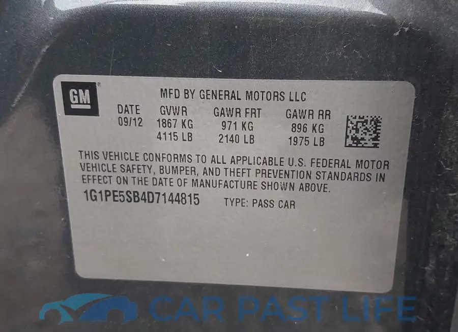 1G1PE5SB4D7144815# 9