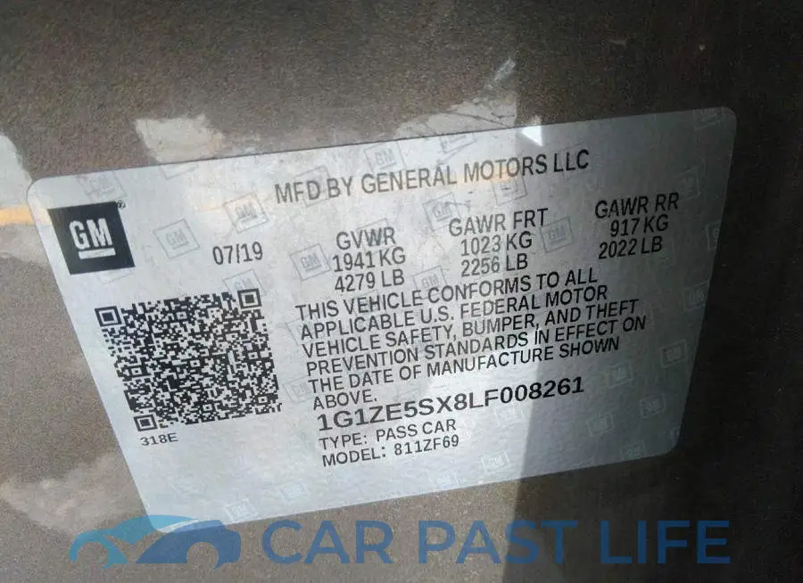1G1ZE5SX8LF008261# 9