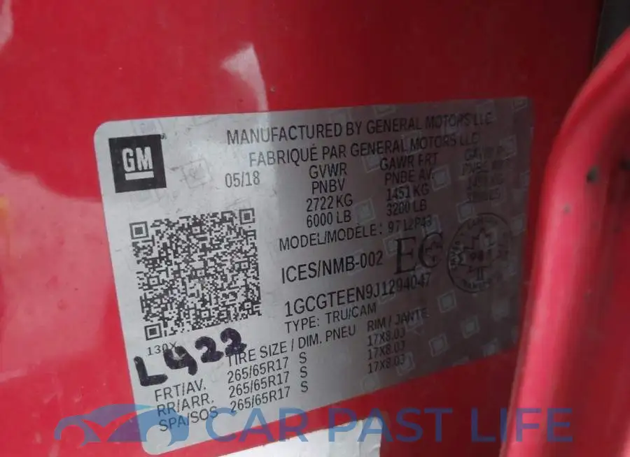 1GCGTEEN9J1294047# 9