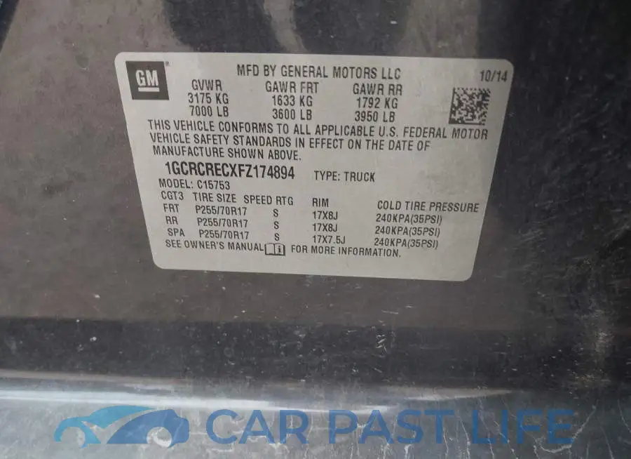 1GCRCRECXFZ174894# 9