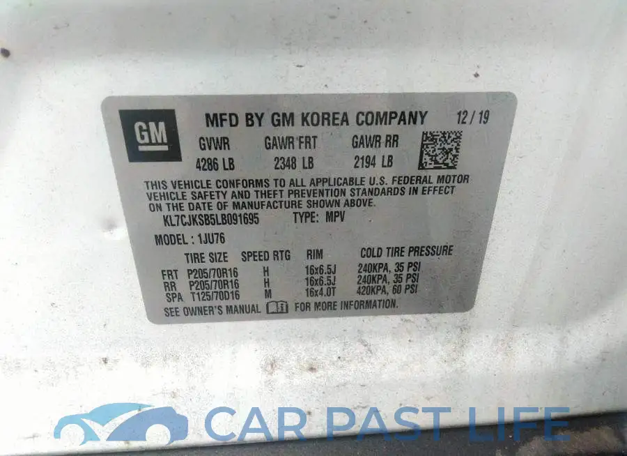 KL7CJKSB5LB091695# 9