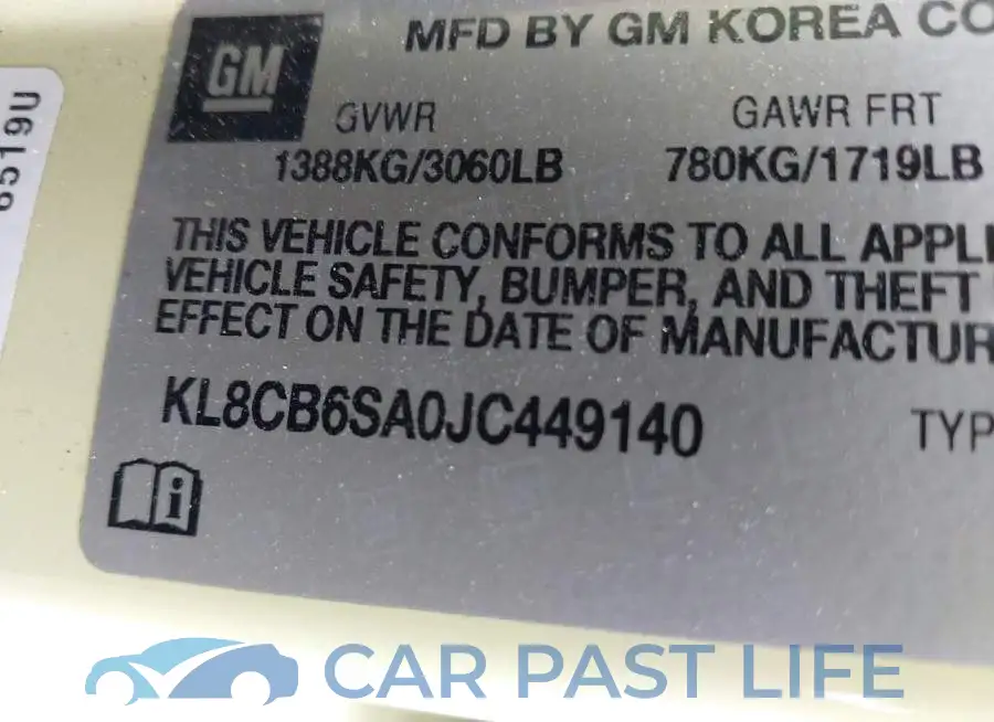 KL8CB6SA0JC449140# 9