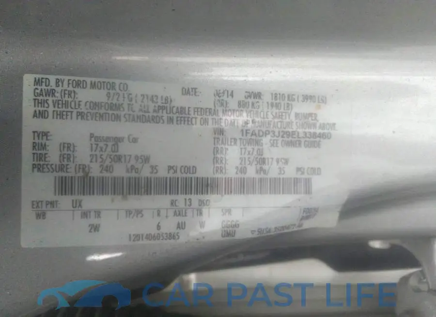 1FADP3J29EL338460# 9