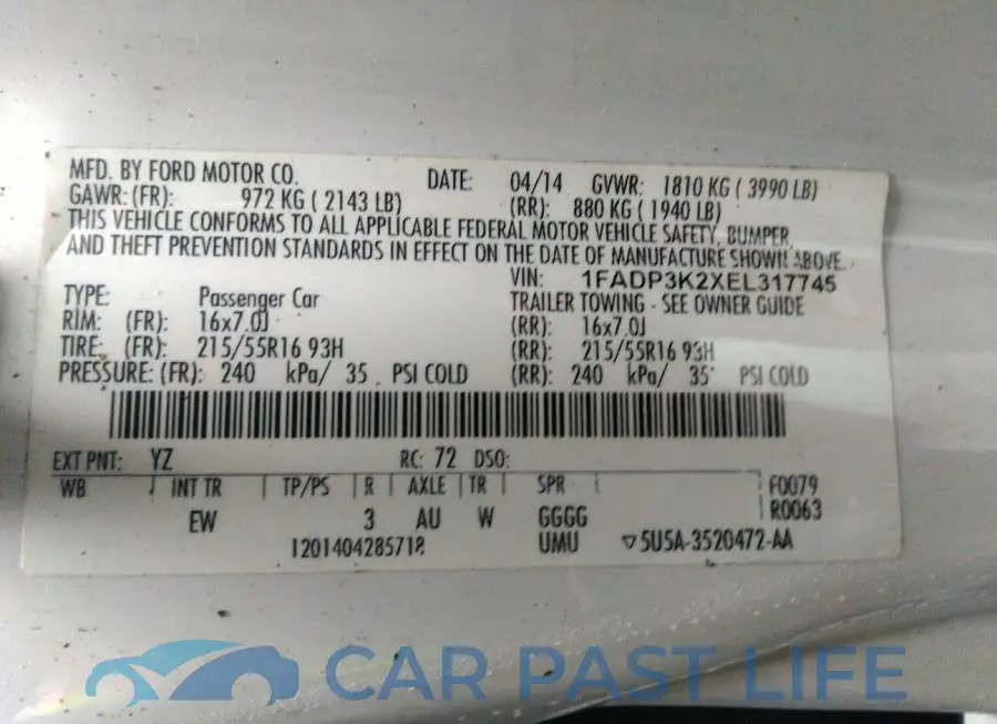 1FADP3K2XEL317745# 9