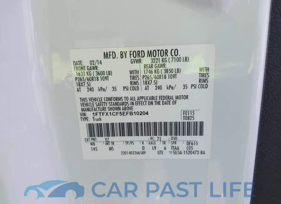 1FTFX1CF5EFB10204# 9