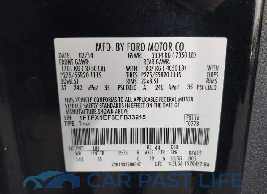 1FTFX1EF8EFB33215# 9
