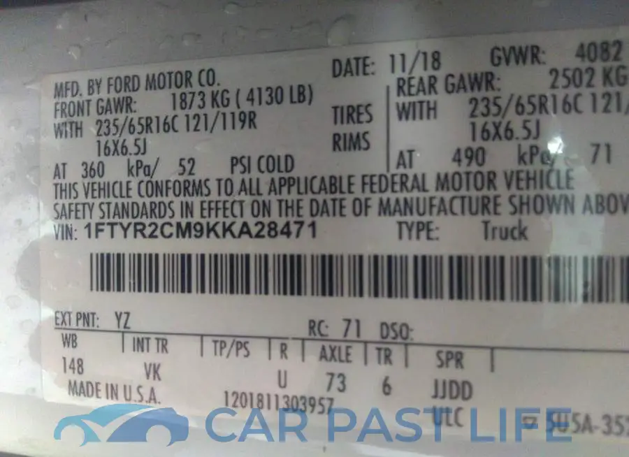 1FTYR2CM9KKA28471# 9