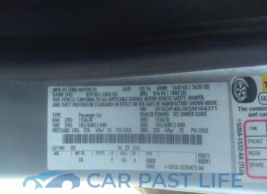 3FADP4BJ9GM164371# 9