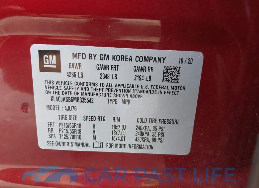 KL4CJASB6MB335542# 9
