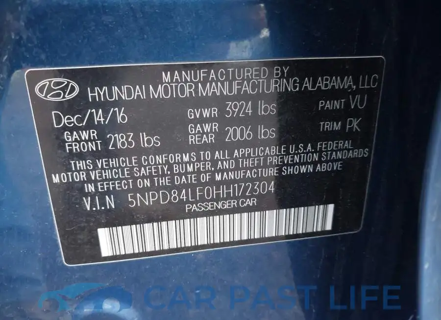5NPD84LF0HH172304# 9