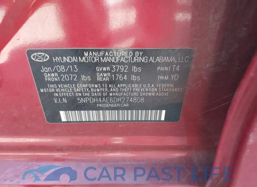 5NPDH4AE6DH274808# 9
